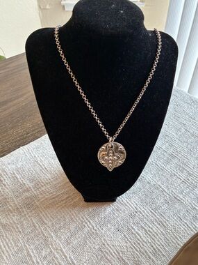 Brighton blessings & cross crystal Silver necklace